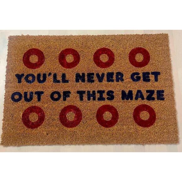 Handmade Phish Welcome Mat "You'll Never Get out of This Maze" - Picture 2 of 6
